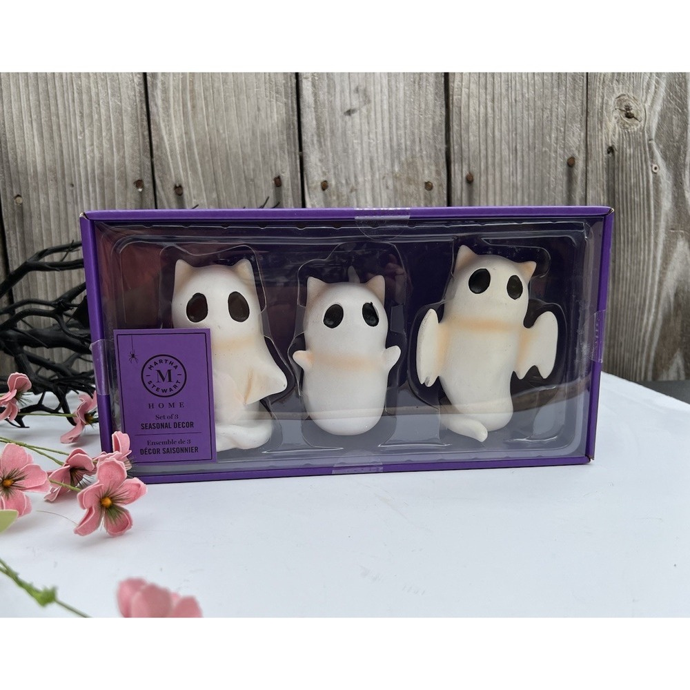 Martha Stewart Cat Ghosts Trio Halloween Figurines Decor Viral TikTok New